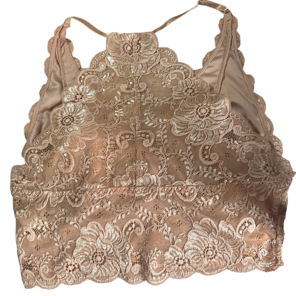 BKE Floral Lace Bralette in Tan - Picture 5 of 9
